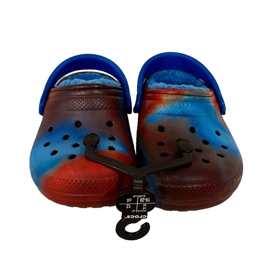 Crocs Kids Classic Lined Clog Multicolor Sz Child 4  Blue Red Burgundy New/Tags